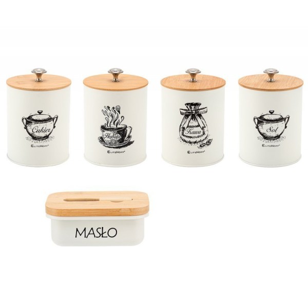 Набір контейнерів, ZESTAW, 4 шт. + масленка E-6056, для зберігання продуктів