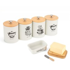 Набір контейнерів, ZESTAW, 4 шт. + масленка E-6056, для зберігання продуктів