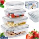 Контейнер для зберігання їжі, VILDE 229151, скляний 4 ел. із кришкою та герметичною ущільнювачем, для холодильника/мікрохвильовки
