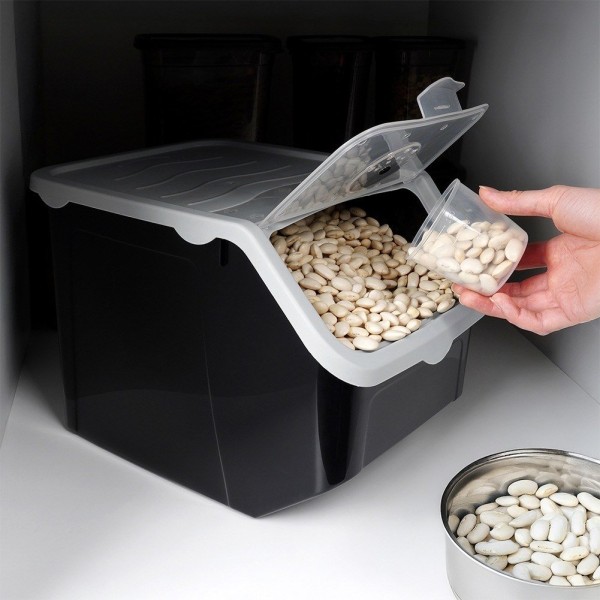 Контейнер для зберігання овочів VILDE 229160, для картоплі/цибулі з кришкою, 12 л, чорний