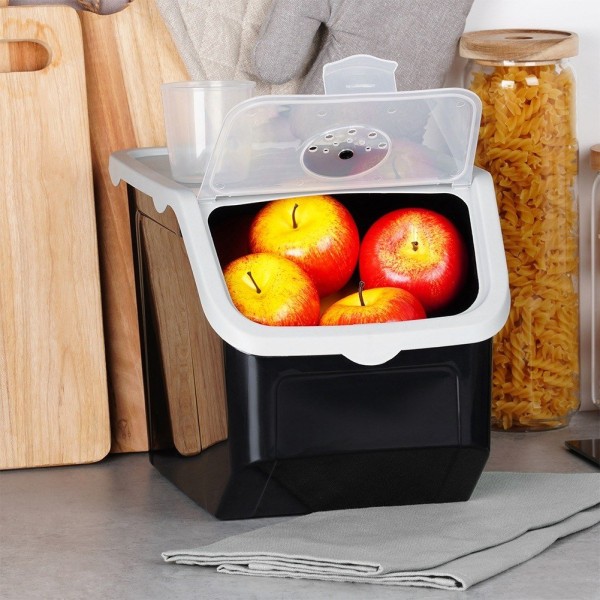 Контейнер для зберігання овочів VILDE 229160, для картоплі/цибулі з кришкою, 12 л, чорний