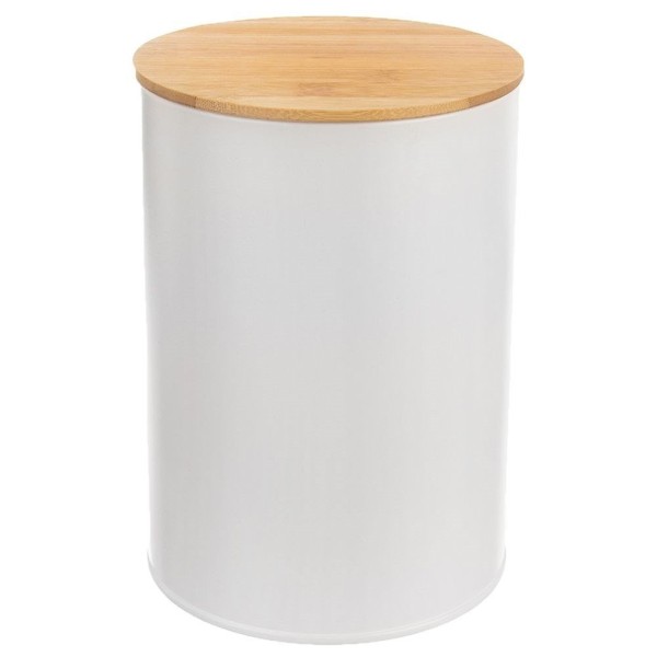 Контейнер для зберігання їжі WhiTEline ORION 127540, металевий білий, 1.3 л (для кухні, сипучих продуктів)