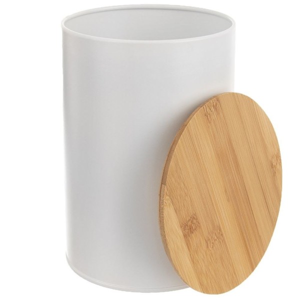 Контейнер для зберігання їжі WhiTEline ORION 127540, металевий білий, 1.3 л (для кухні, сипучих продуктів)