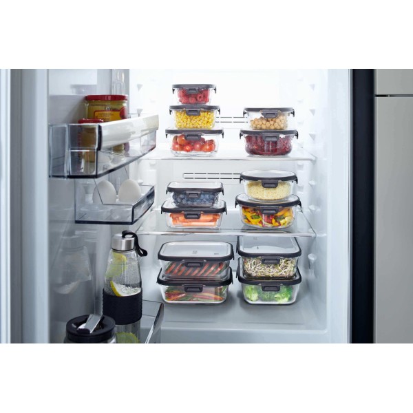 Контейнери для зберігання, GEFU, MILO Zestaw 3 — прямокутні, для продуктів, пластикові кришки