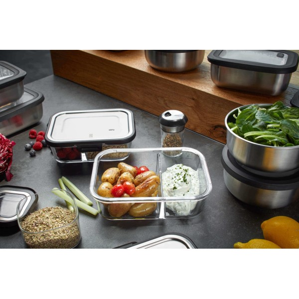 Контейнери для зберігання, GEFU, MILO Zestaw 3 — прямокутні, для продуктів, пластикові кришки