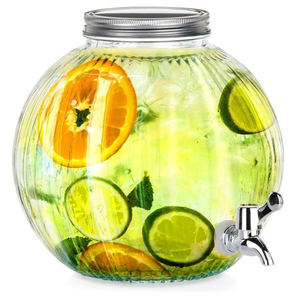 Диспенсер для напоїв, Excellent Houseware, Kulka 5.5L зі скляним глечиком і краном — для вечірок та подій