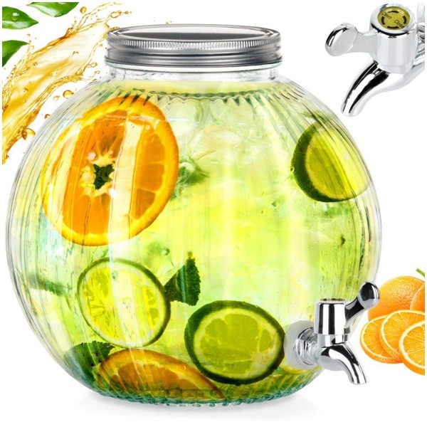 Диспенсер для напоїв, Excellent Houseware, Kulka 5.5L зі скляним глечиком і краном — для вечірок та подій