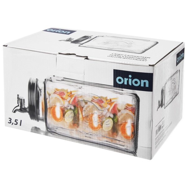 Диспенсер для напоїв Orion 143792, скляний 3.5 л з краном, для холодильника/пікніка