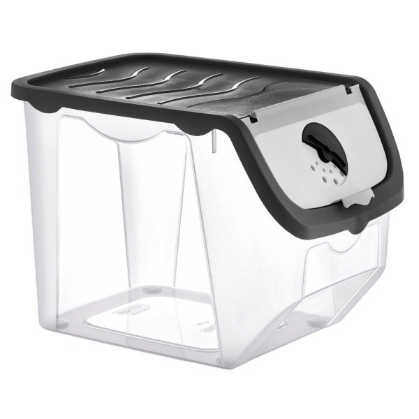 Контейнер ORION 730512-C для зберігання овочів і фруктів, з кришкою, 12 л, чорний (для картоплі та цибулі)