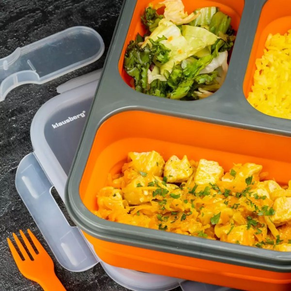Pojemnik obiadowy Klausberg KB-7024 lunchbox silikonowy 3-komorowy 1100 ml