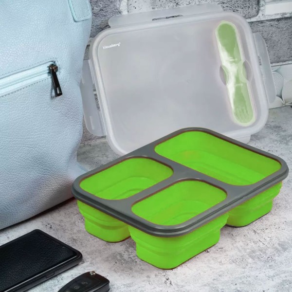 Pojemnik obiadowy Klausberg KB-7024 lunchbox silikonowy 3-komorowy 1100 ml