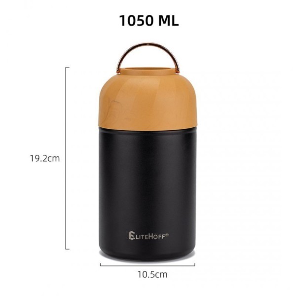 Термос для обіду, E-8247, 1050 мл з мискою і складною ложкою — для збереження гарячої їжі навесні/на роботі