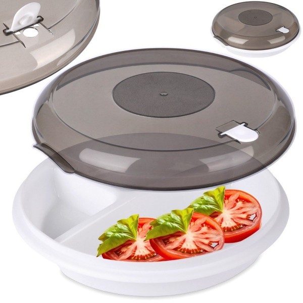 Контейнер для мікрохвильовки, EXCELLENT HOUSEWARE, модель 229123 — роздільний 25 см для розігріву їжі