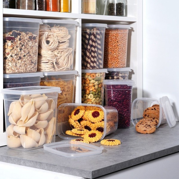 Контейнер для сипучих VILDE 229147, з кришкою, 1.85 л — для зберігання макарону, солі, цукру