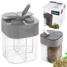 Контейнер для спецій, KEMP Orion 155114, 4 відділення + наклейки-етикетки, для зберігання на кухні