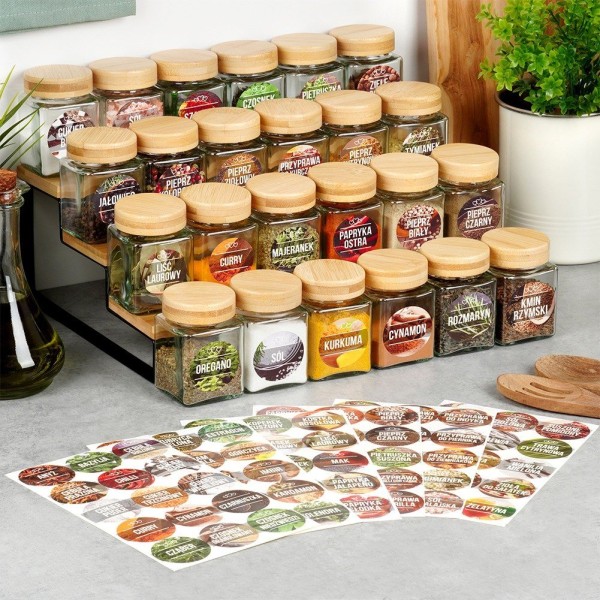 Набір для зберігання спецій, VILDE 24 шт (100 мл скляні баночки + 90 етикеток)