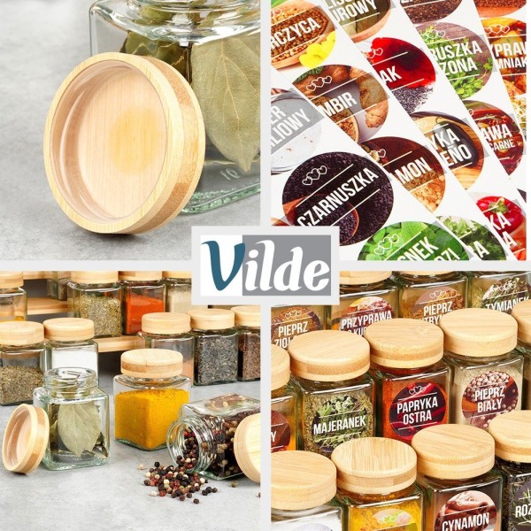 Набір для зберігання спецій, VILDE 24 шт (100 мл скляні баночки + 90 етикеток)