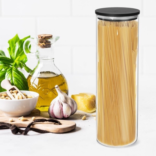 Контейнер для сипучих Orion 127581, скляний 1.5 л з кришкою і гумкою для зберігання продуків