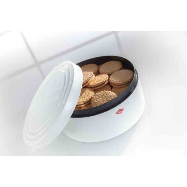 Pojemnik na pieczywo, Classic Line, okrągły, biały mat — do przechowywania chleba