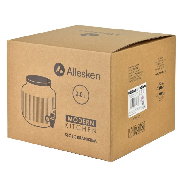 Słoik kuchenny Modern Kitchen z kranikiem 2L do przechowywania napojów