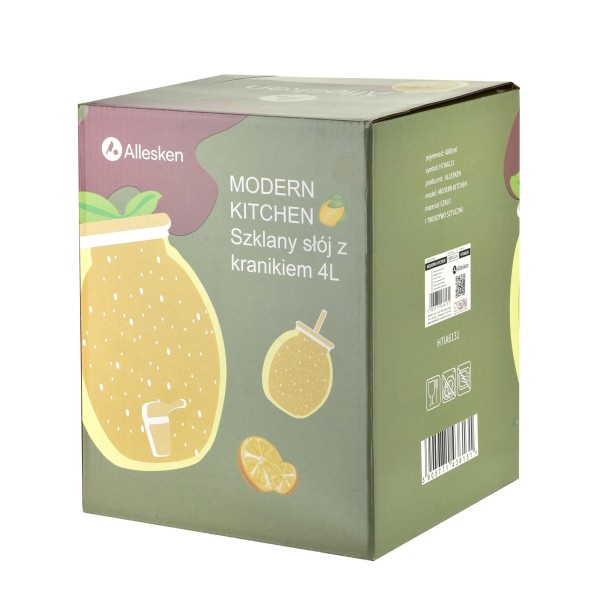 Słoik kuchenny Modern Kitchen 4L szklany ze zintegrowanym kranikiem do napojów