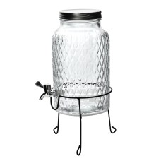 Скляний слоєк Modern Kitchen зі зливним краном 6 л для зберігання та розливу напоїв