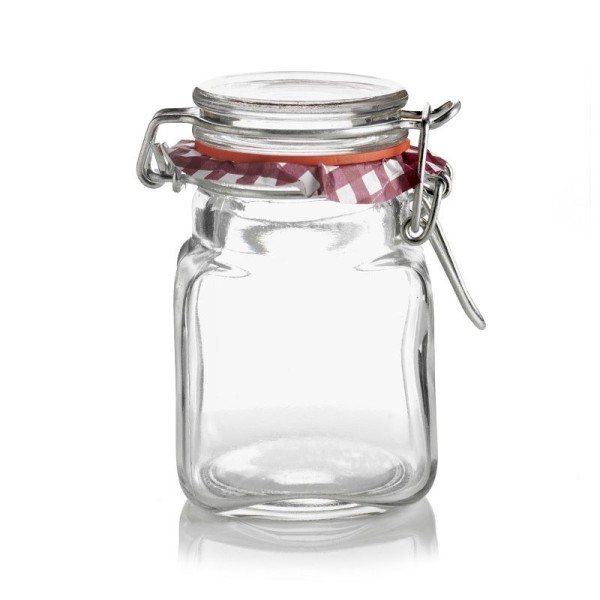 Скляна банка KIL Square Clip Top Jar, 0,07 л — для зберігання спецій, герметична