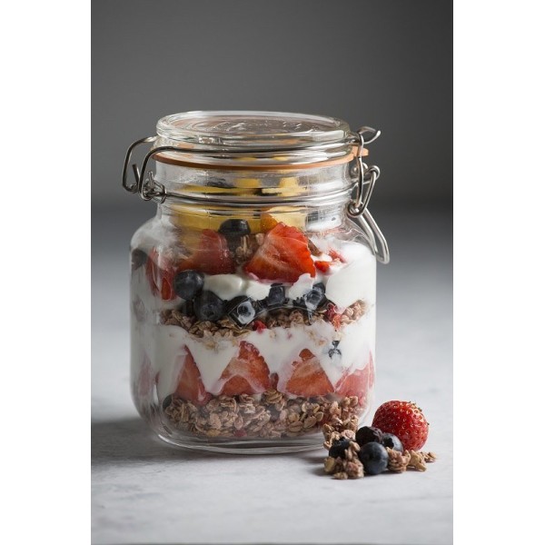Скляна банка KIL Square Clip Top Jar, 0,07 л — для зберігання спецій, герметична