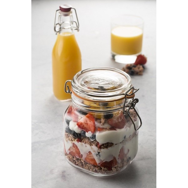 Скляна банка KIL Square Clip Top Jar, 0,07 л — для зберігання спецій, герметична