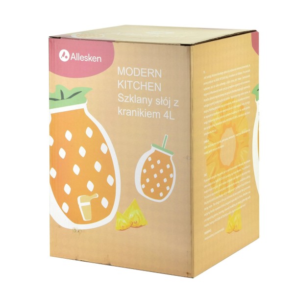 Słoik kuchenny Modern Kitchen Mananas 4L z kranikiem do przechowywania napojów