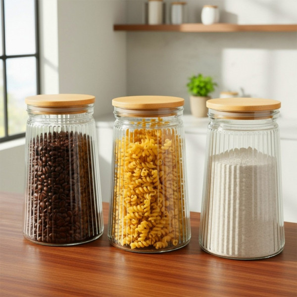 SZKLANY POJEMNIK KUCHENNY NA PRODUKTY SYPKIE 1L 229247