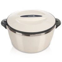 Термос для їжі Orion TERMO 3,5L, сталева термоміса кремова — зберігання супу і морозива (3,5 л)