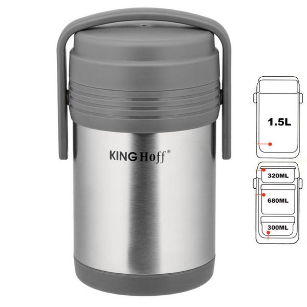 Termos obiadowy KiNGHOFF KH-4075 stalowy 1,5 l do przechowywania żywności