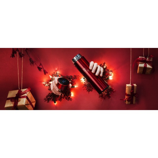 Termos termiczny Berlinger Haus Burgundy BH-7955 stalowy 0,45l z wskaźnikiem LED temperatury