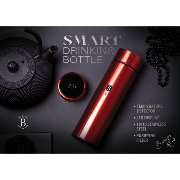 Termos termiczny Berlinger Haus Burgundy BH-7955 stalowy 0,45l z wskaźnikiem LED temperatury