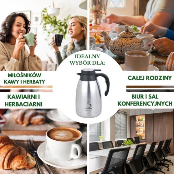 Термос-кувшин, Kinghoff KH-1994, для кави та чаю 2 л, для конференцій і подій