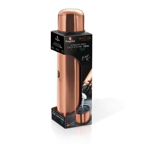 Термос термічний Berlinger Haus Metallic Line Rosegold BH-7605, 1 л, для збереження напоїв тепло/холод
