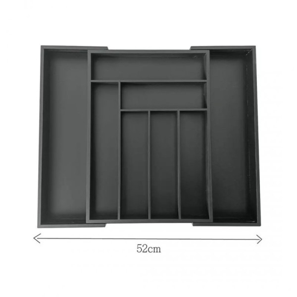 Organizer do szuflady, Kinghoff KH-1747, wkład bambusowy — czarny