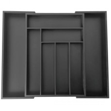 Вкладиш для шухляди Kinghoff KH-1747, бамбук, чорний — для столових приборів та організації трав і спецій