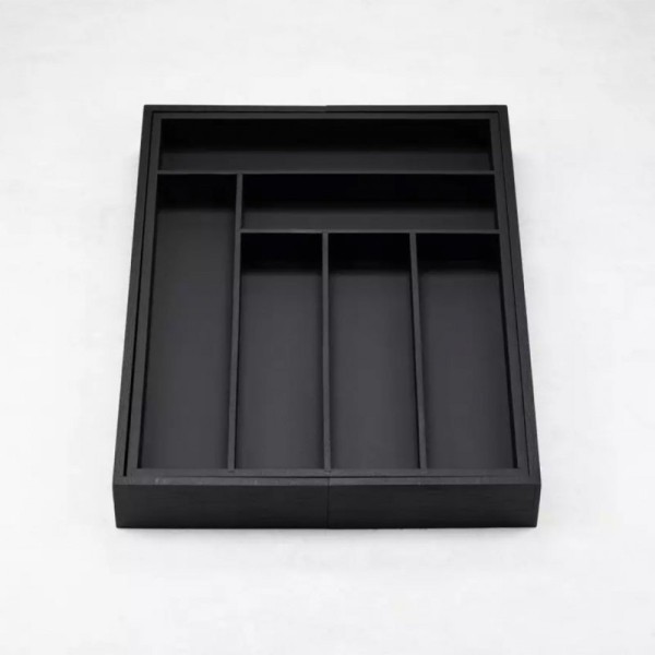 Organizer do szuflady, Kinghoff KH-1747, wkład bambusowy — czarny