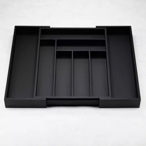 Organizer do szuflady, Kinghoff KH-1747, wkład bambusowy — czarny