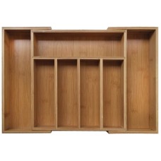 Вкладиш для шухляди, wkład, розсувний бамбуковий 1576, для організації столових приборів