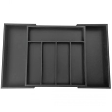 Вкладиш для шухляди, Kinghoff KH-1745, бамбуковий, чорний — органайзер для столових приборів та посуду