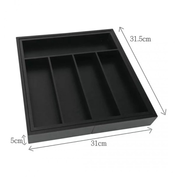 Organizer do szuflady, Kinghoff KH-1745, wkład bambusowy, czarny