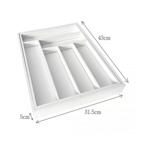 Organizer do szuflady KingHoff KH-1748 wkład bambusowy biały