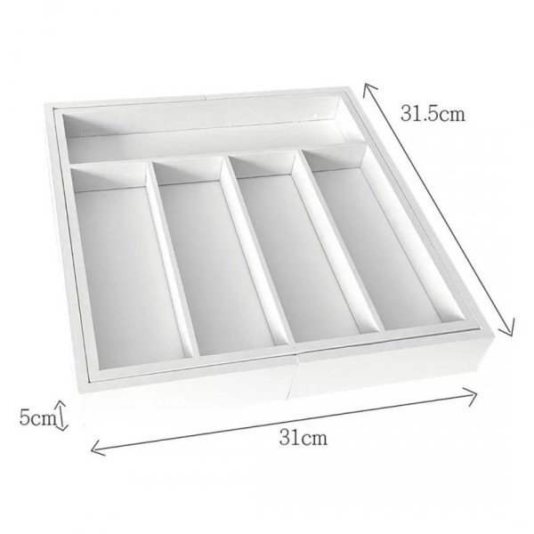 Organizer do szuflady, Kinghoff KH-1746 — wkład bambusowy, biały