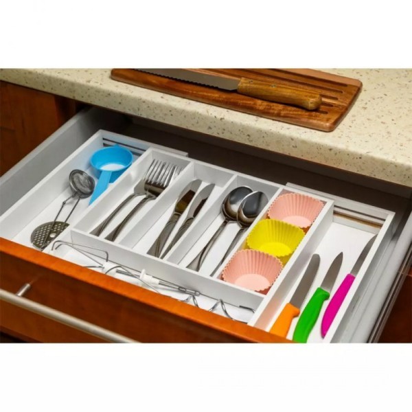 Organizer do szuflady, Kinghoff KH-1746 — wkład bambusowy, biały