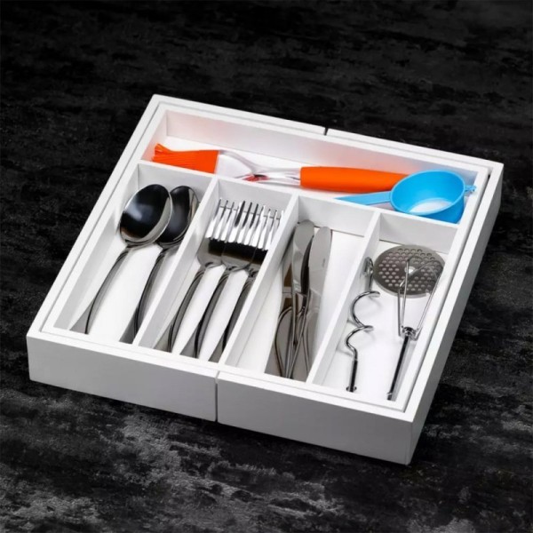 Organizer do szuflady, Kinghoff KH-1746 — wkład bambusowy, biały