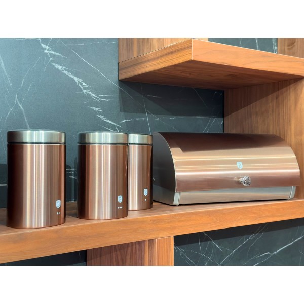 Chlebak Berlinger Haus BH-6730 Rose Gold z zestawem pojemników do przechowywania żywności