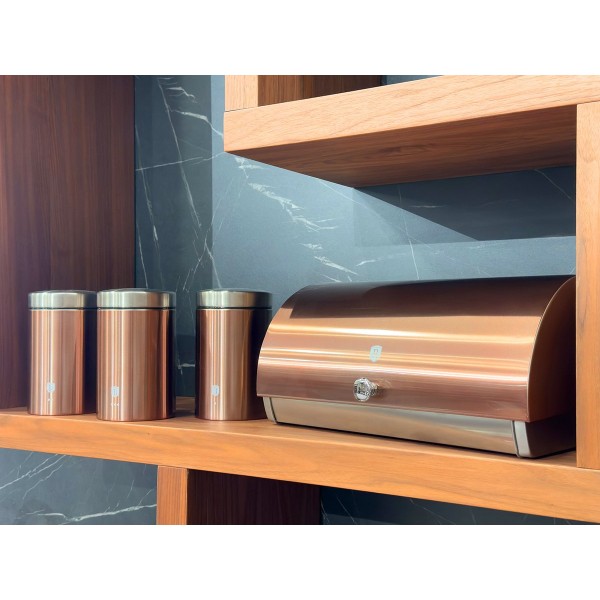 Chlebak Berlinger Haus BH-6730 Rose Gold z zestawem pojemników do przechowywania żywności